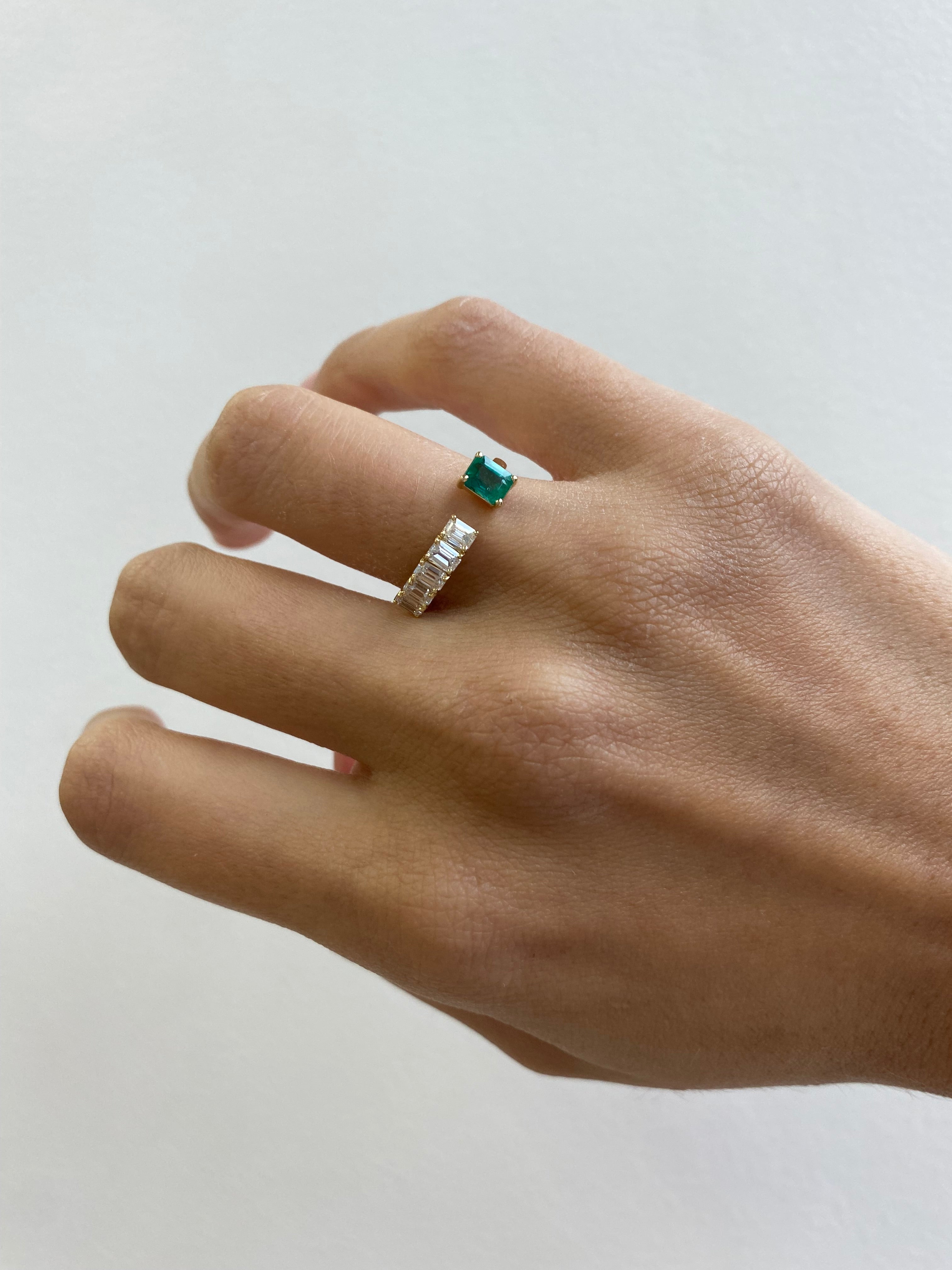 Eugenia Diamond Emerald Ring