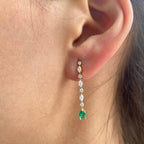 Janeth Emerald Diamond Long Earrings