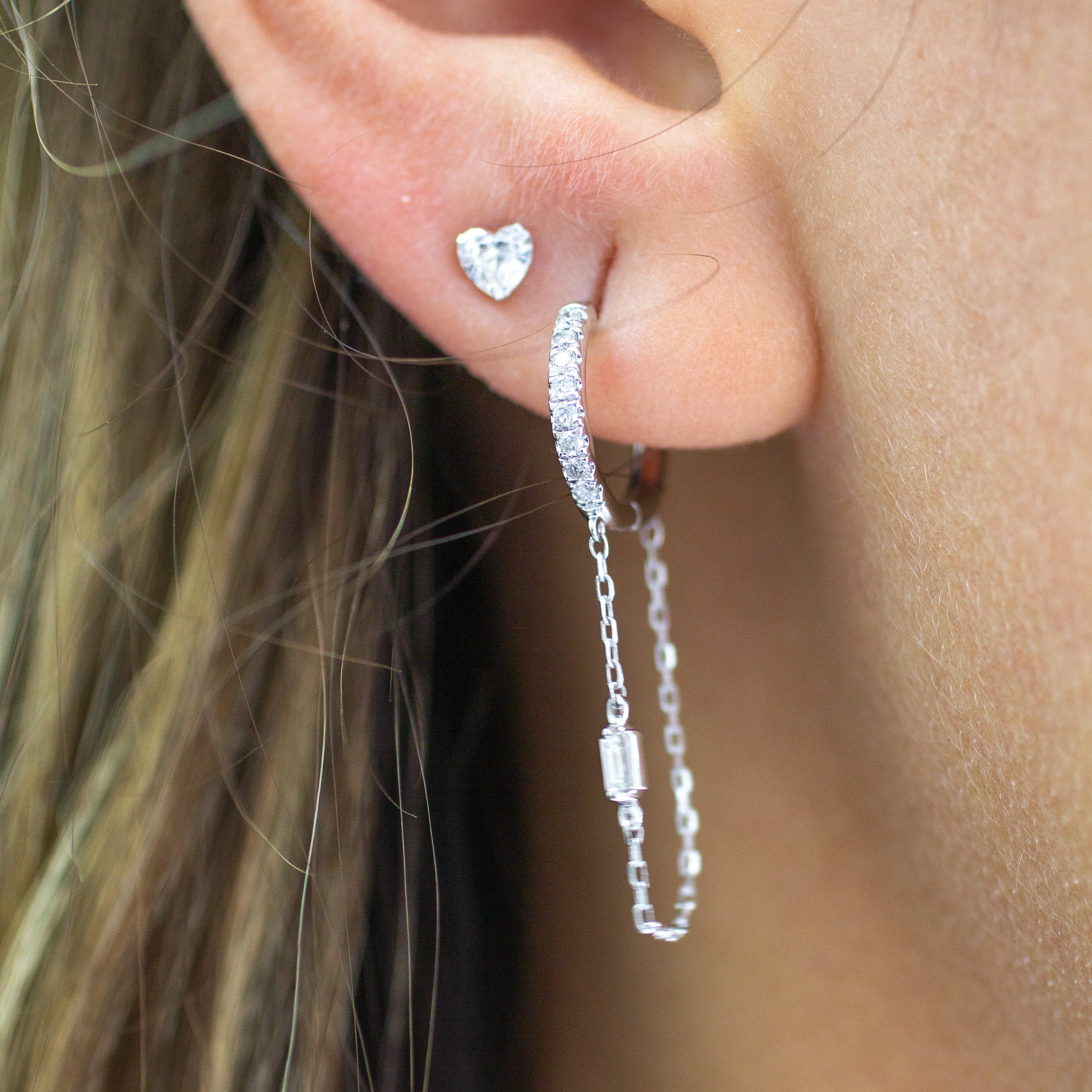Renee Diamond Long Hoops