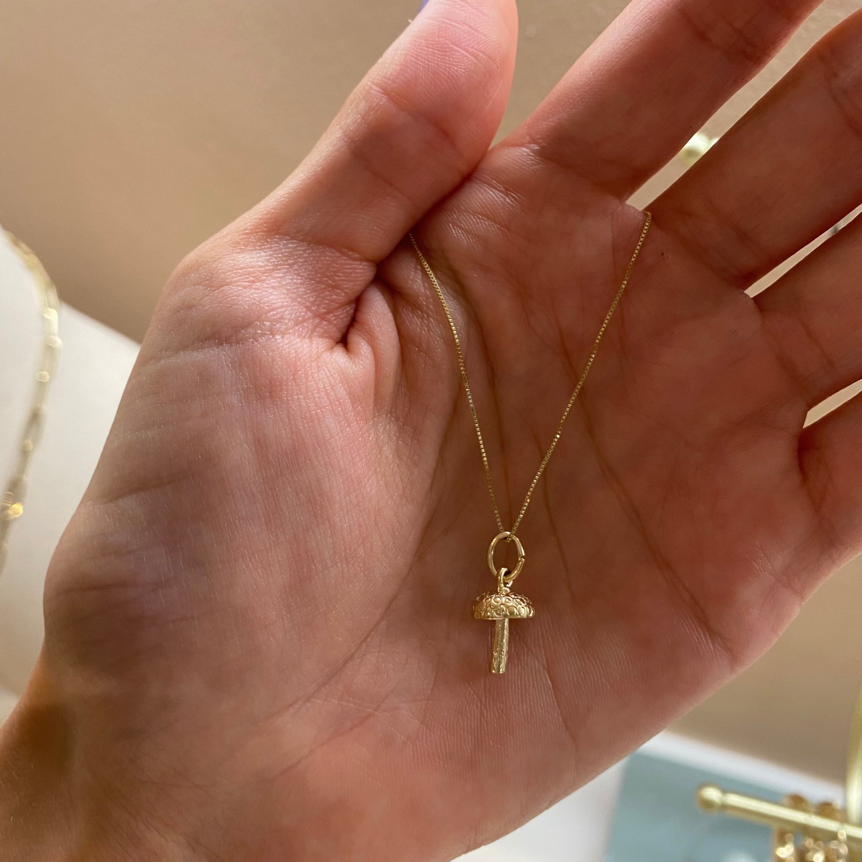 Mushroom Gold Charm
