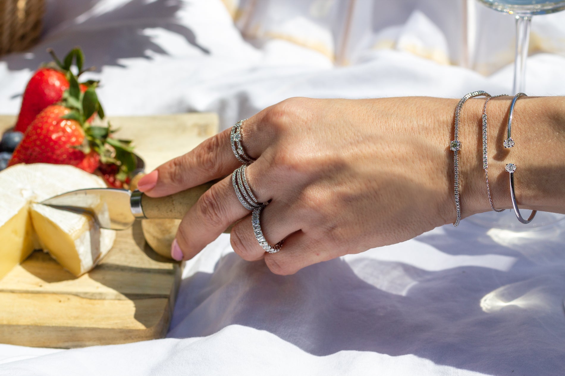 Anillo de diamantes en espiral