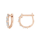 Natalie Baguette Diamond Huggies