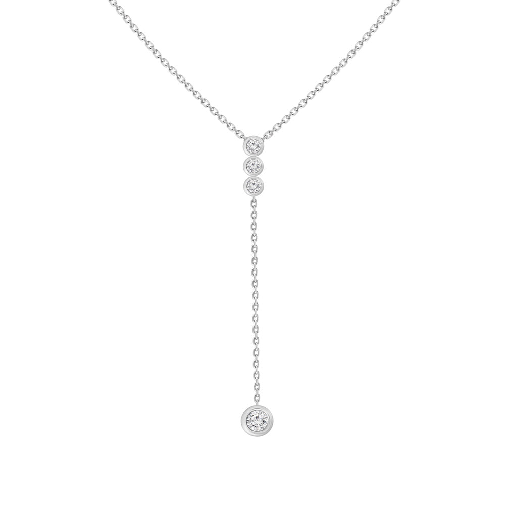 Olaya Bezel Lariat Necklace