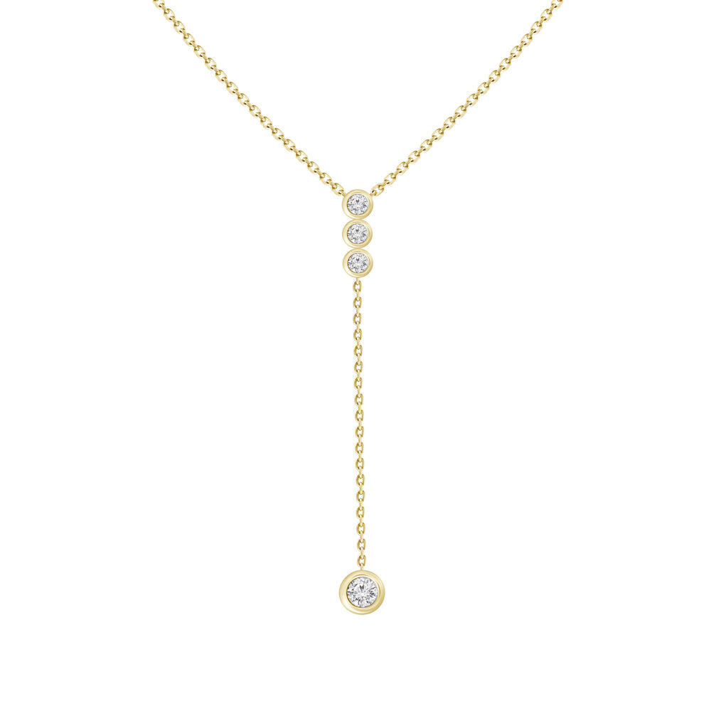 Olaya Bezel Lariat Necklace