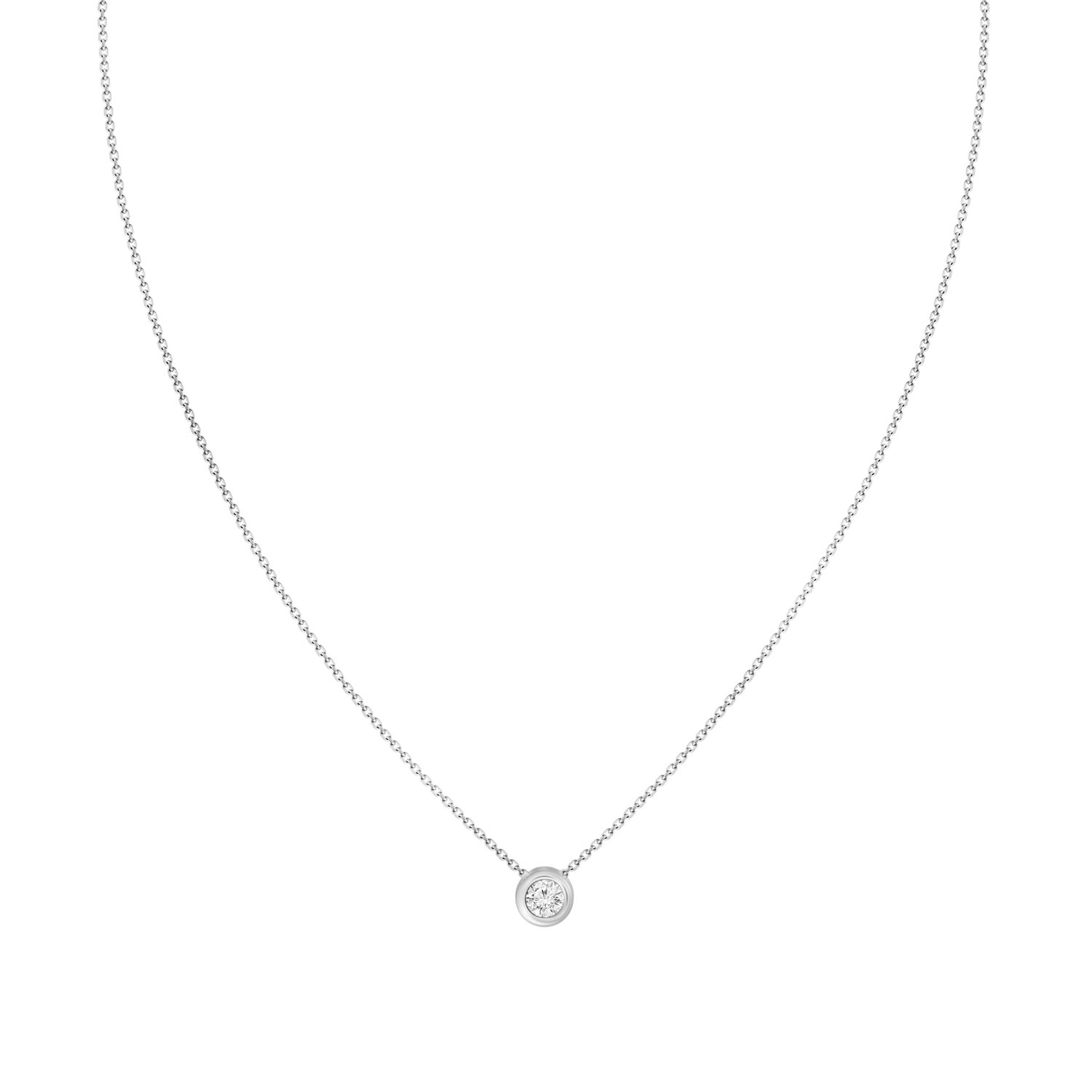 Elora Solitaire Bezel Diamond Necklace .30 ct