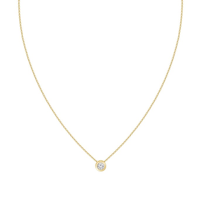 Elora Solitaire Bezel Diamond Necklace .30 ct