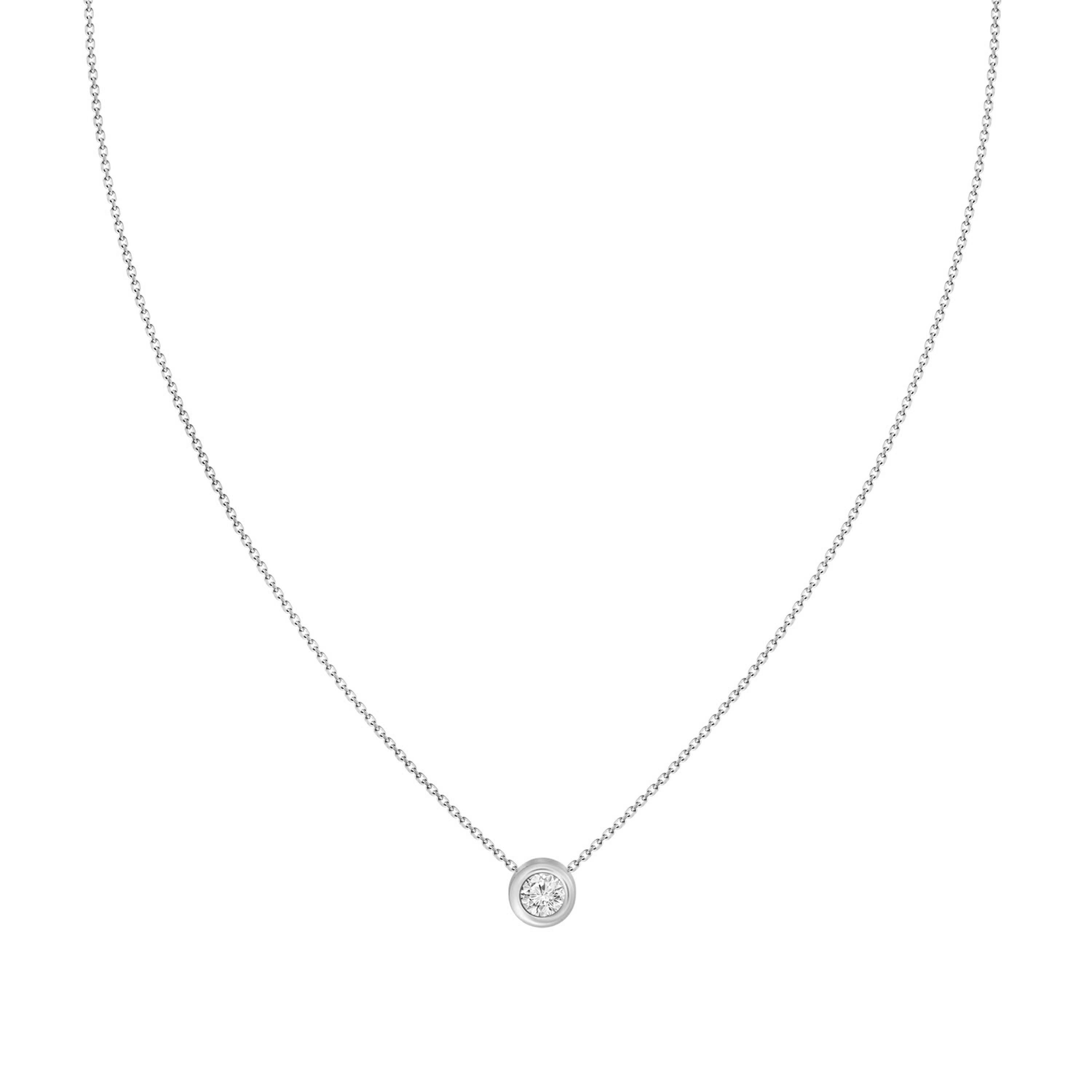 Catherine Solitaire Bezel Diamond Necklace .50 ct