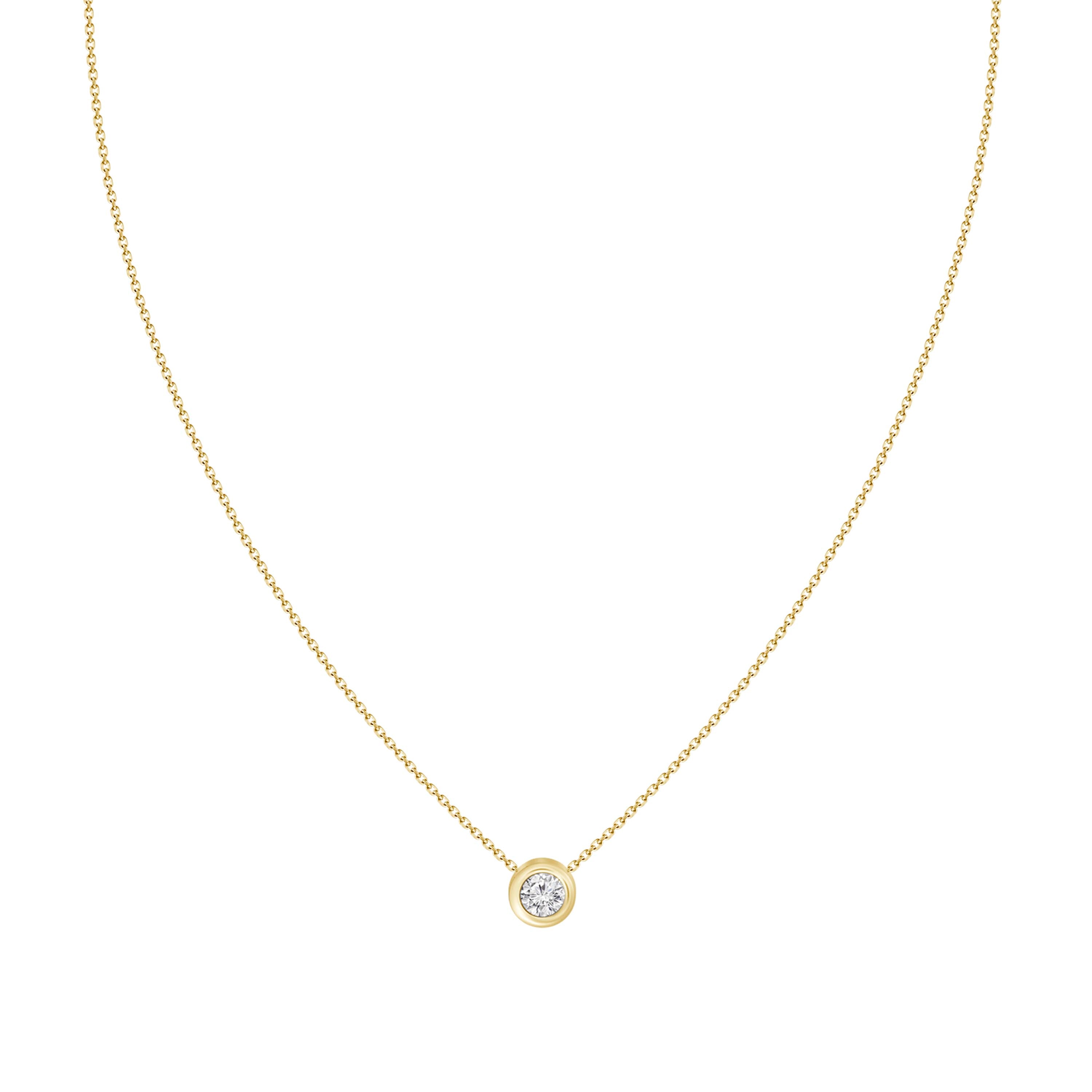 Catherine Solitaire Bezel Diamond Necklace .50 ct