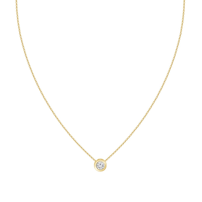Catherine Solitaire Bezel Diamond Necklace .50 ct
