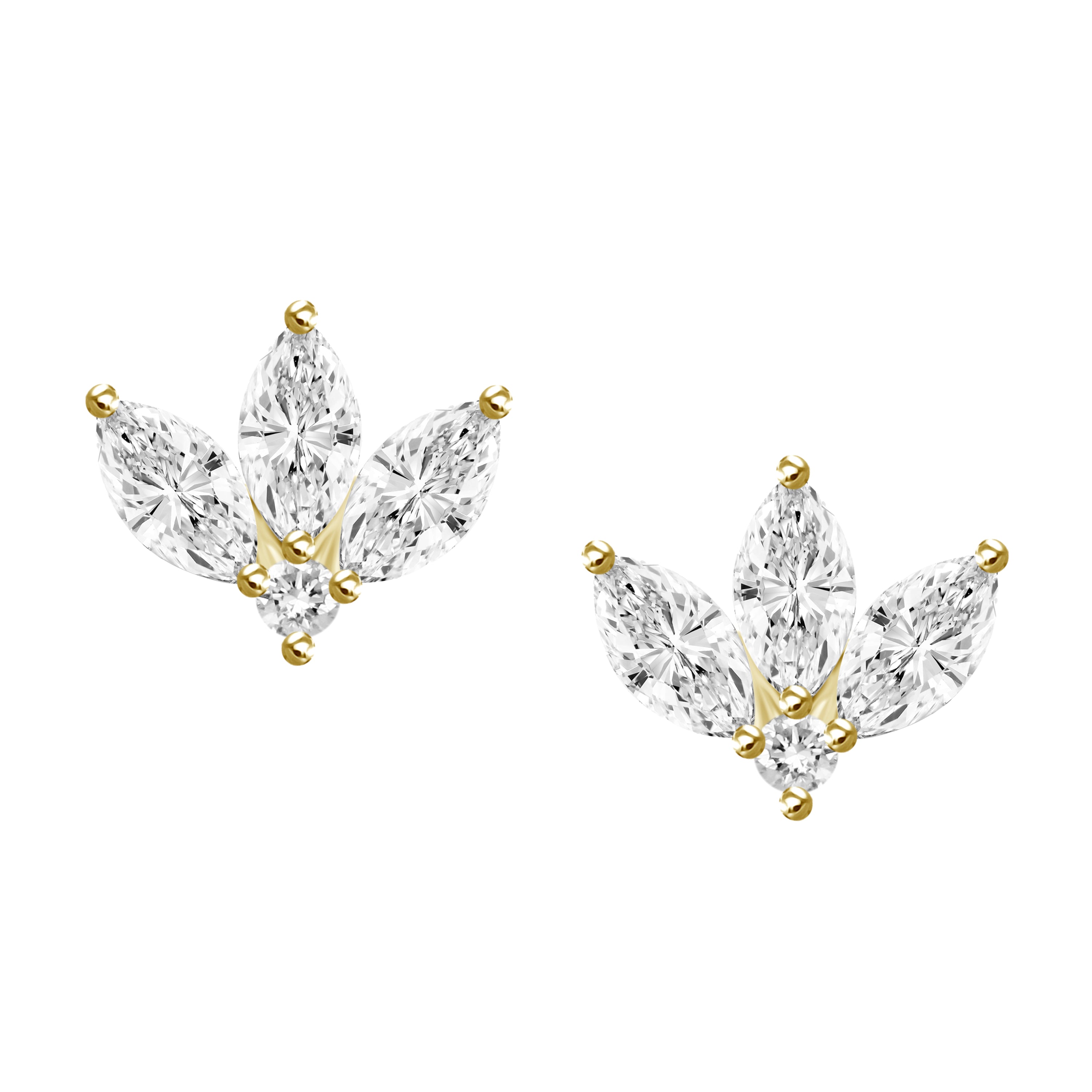 Lotus Flower Diamond Piercings