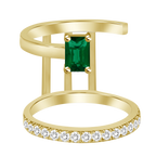 Anillo Julia con diamantes y esmeralda