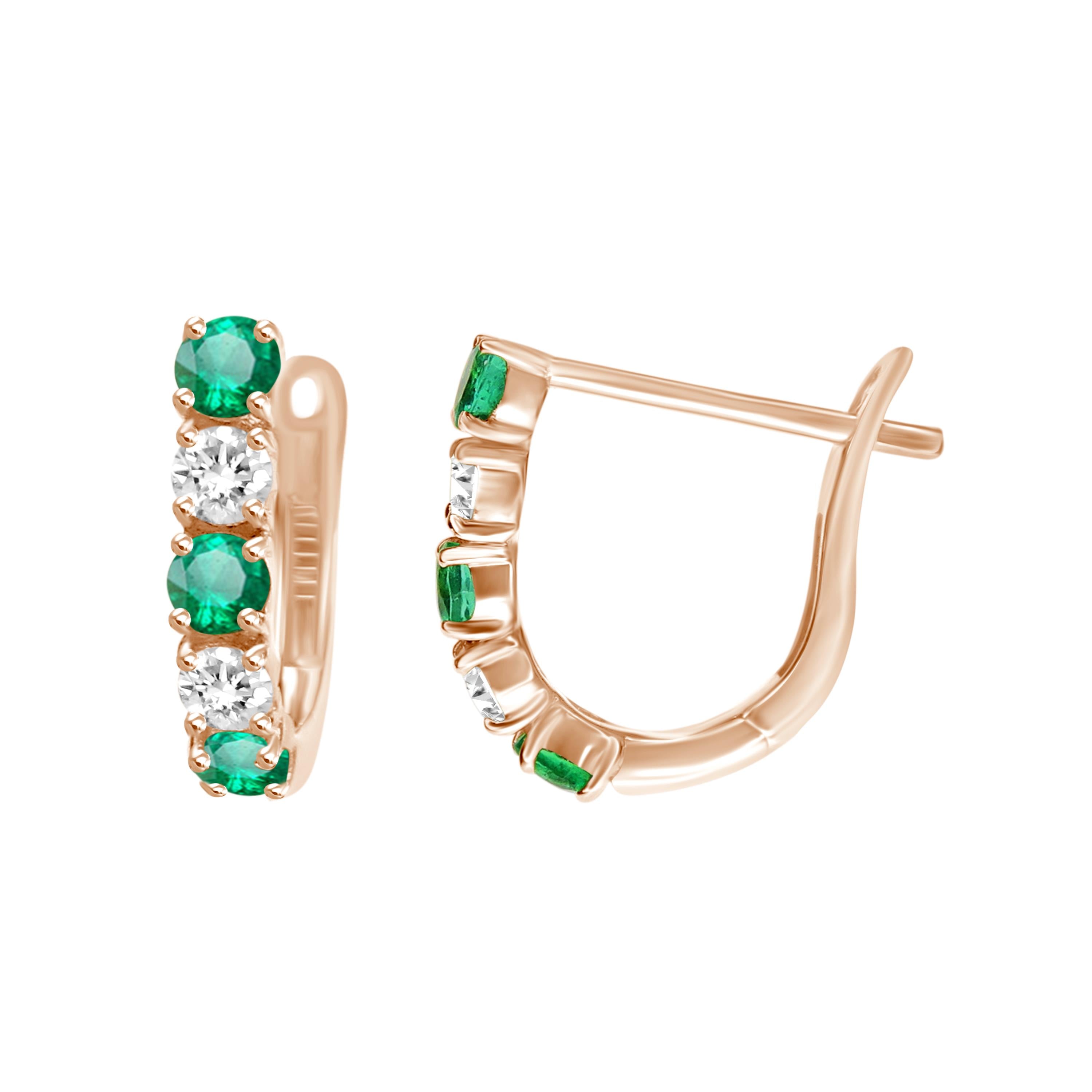 Esme Emerald Diamond Huggies