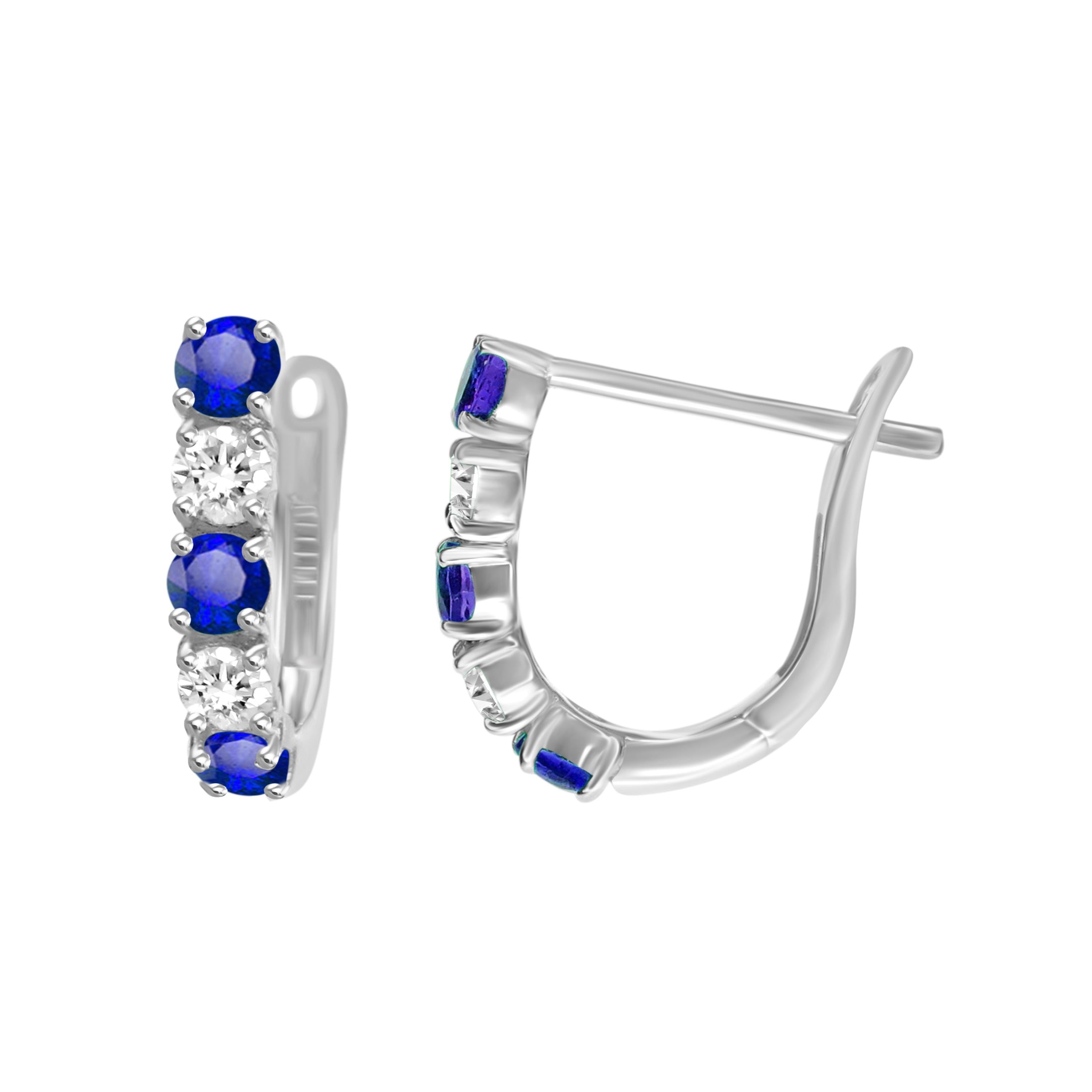 Scarlett Sapphire Diamond Huggies