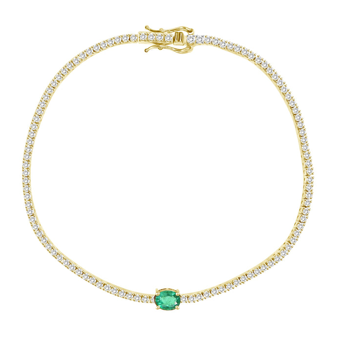 Alice Diamond Emerald Tennis Bracelet