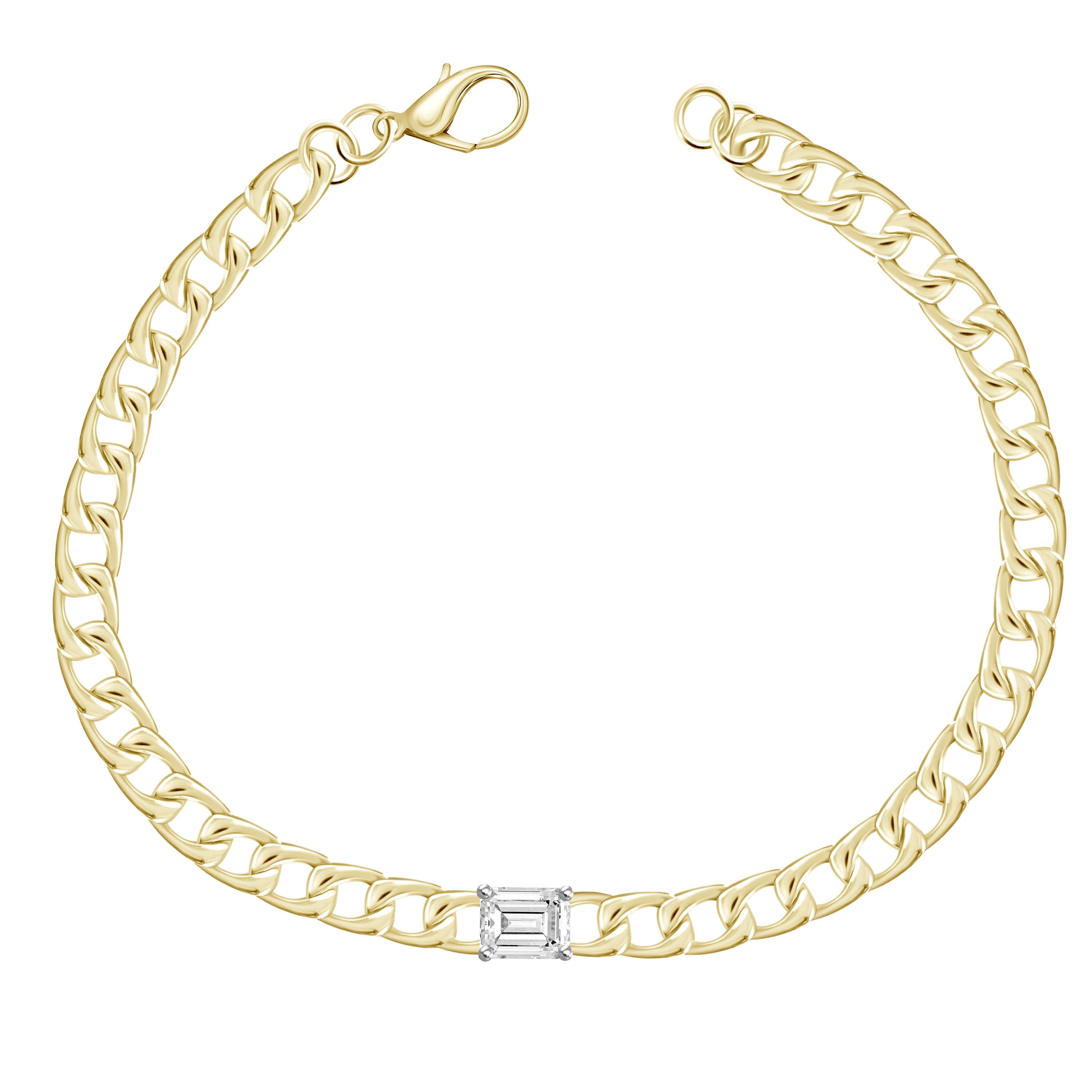 Aria Emerald Diamond Cuban Bracelet