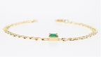 Elisa Emerald Cuban Gold Bracelet