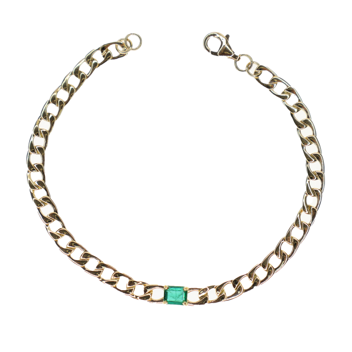 Elisa Emerald Cuban Bracelet