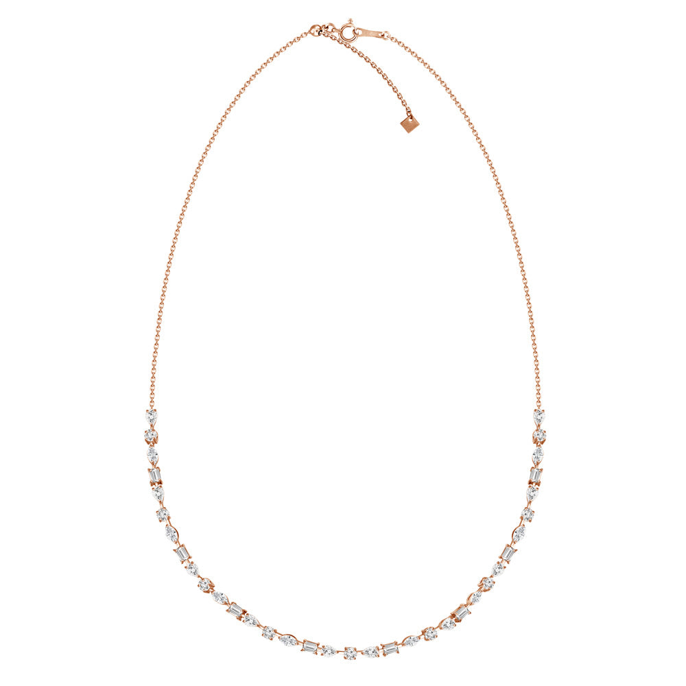 Jazmin Half Diamond Tennis Necklace