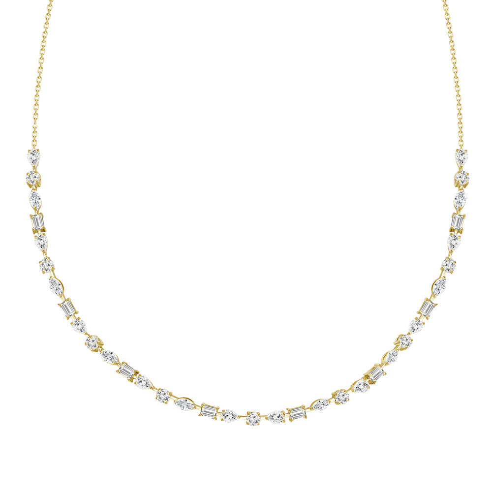Jazmin Half Diamond Tennis Necklace