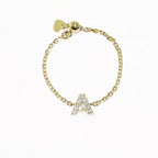 Maria Alphabet Diamond Chain Ring