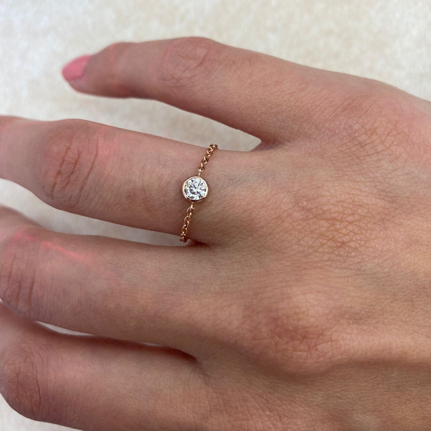 Anillo de cadena Bella con diamantes