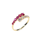 Anillo Rosie con diamantes y rubíes