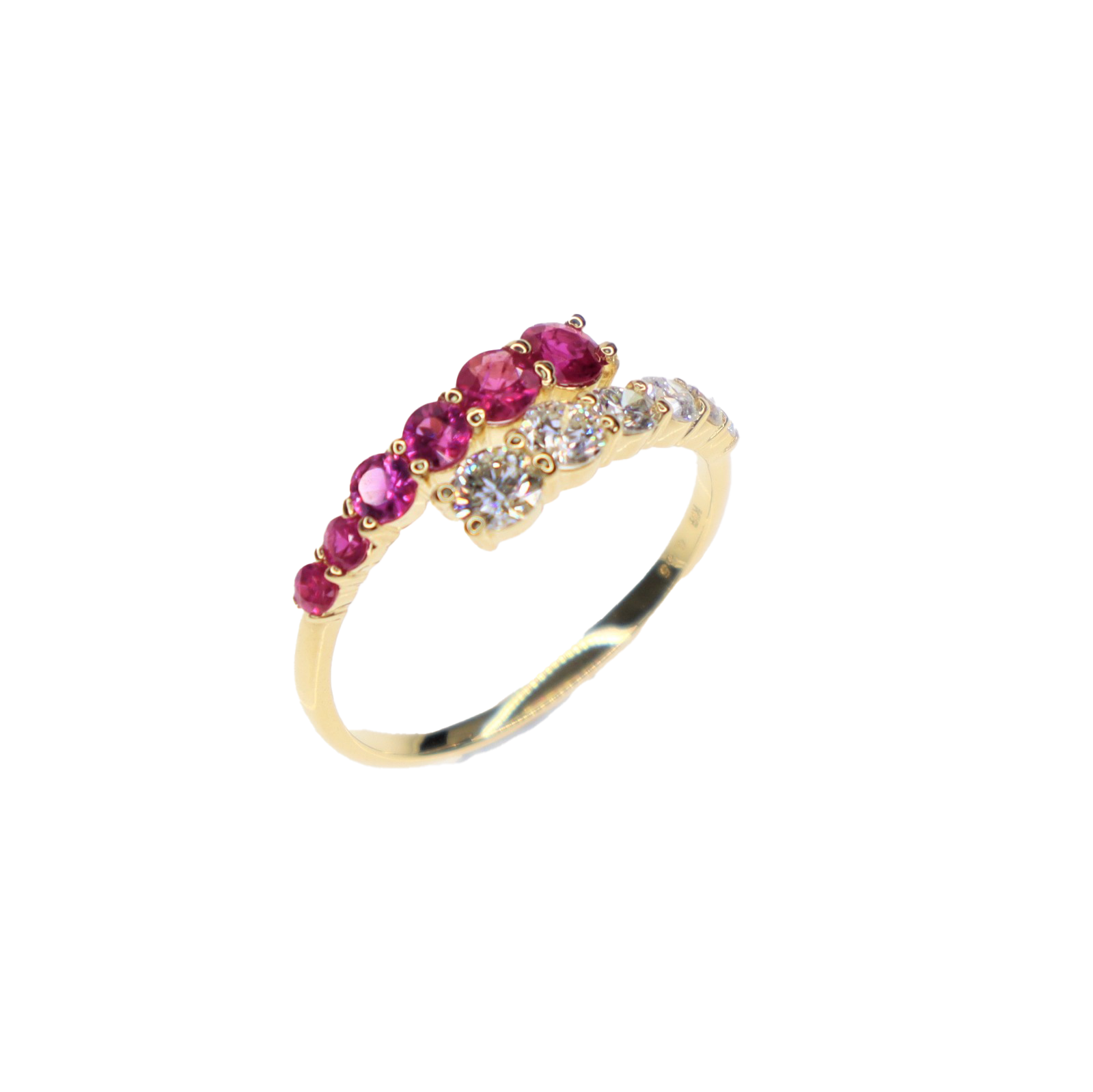 Anillo Rosie con diamantes y rubíes