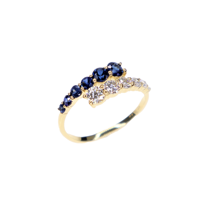 Balbina Diamond Blue Sapphire Ring