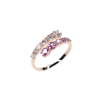 Anillo Anabelle con diamantes y zafiro rosa