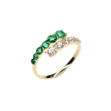 Load image into Gallery viewer, Emma Diamond Emerald Ring
