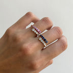 Anillo Anabelle con diamantes y zafiro rosa