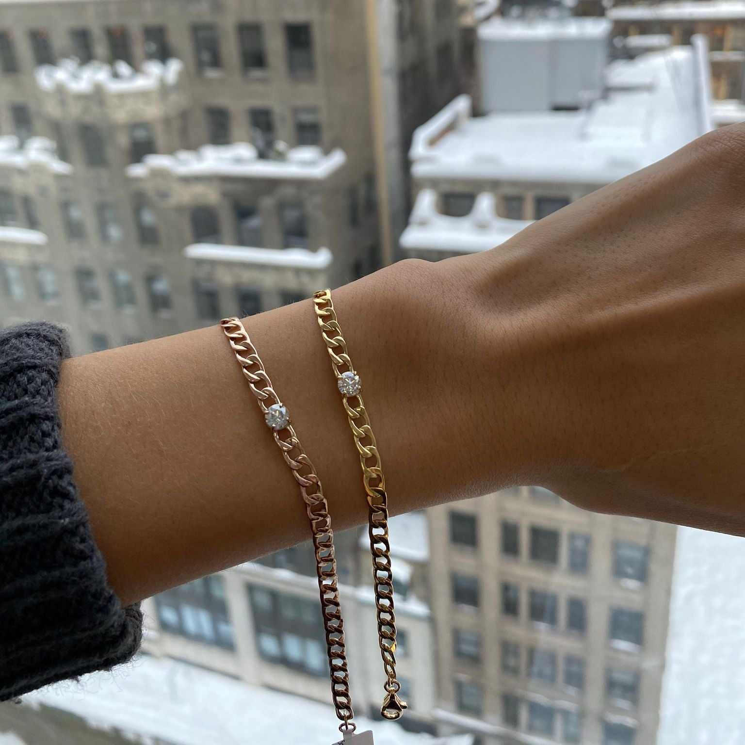 Alaia Diamond Cuban Gold Bracelet