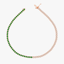 Load image into Gallery viewer, Zoey Emerald Diamond Tennis Bracelet
