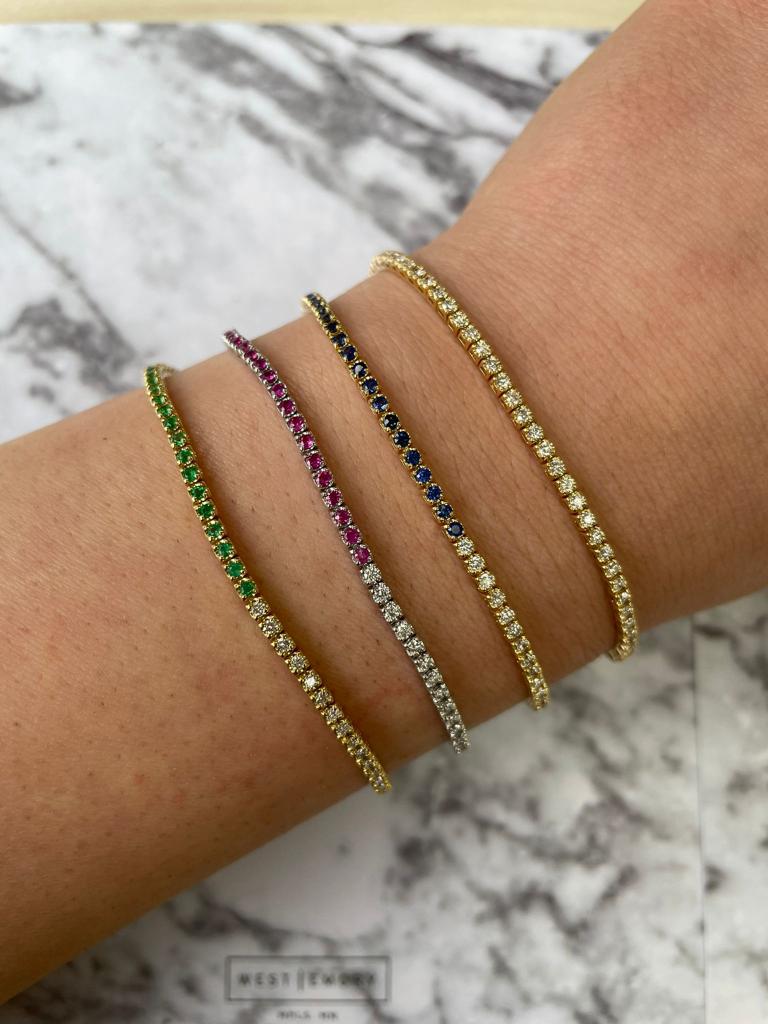 Zoey Emerald Diamond Tennis Bracelet