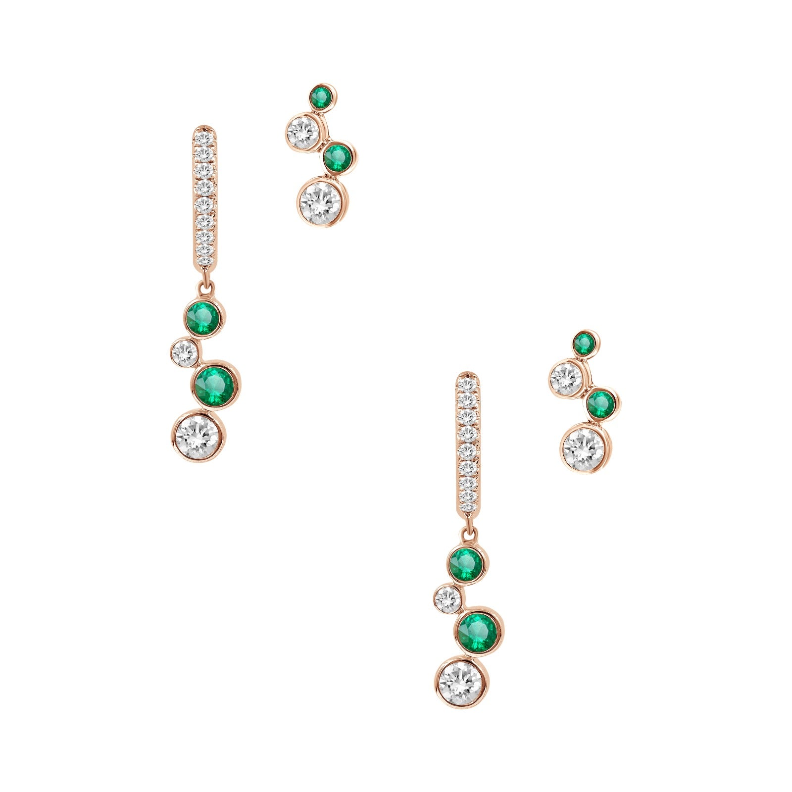 Helen Emerald Long Earrings