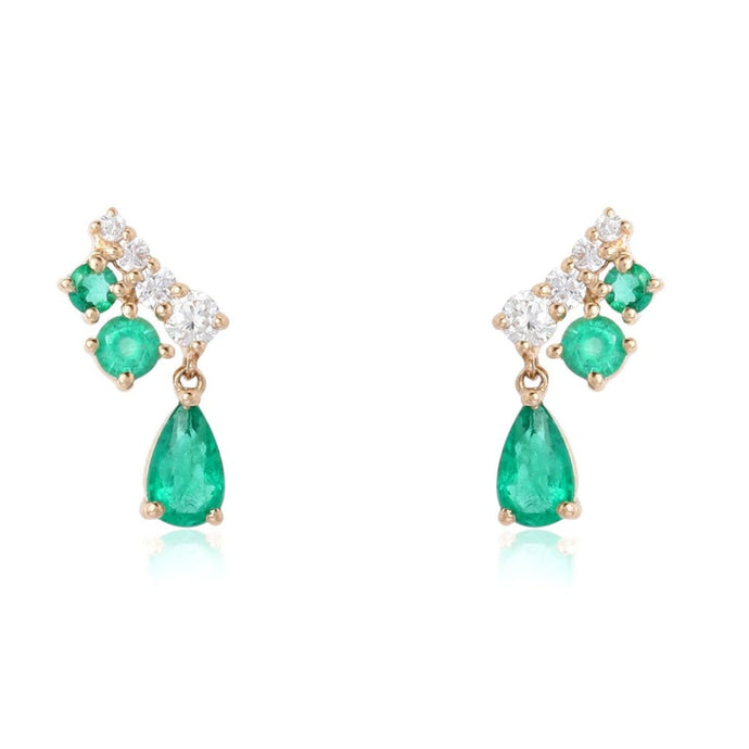 Geraldine Emerald Diamond Earrings