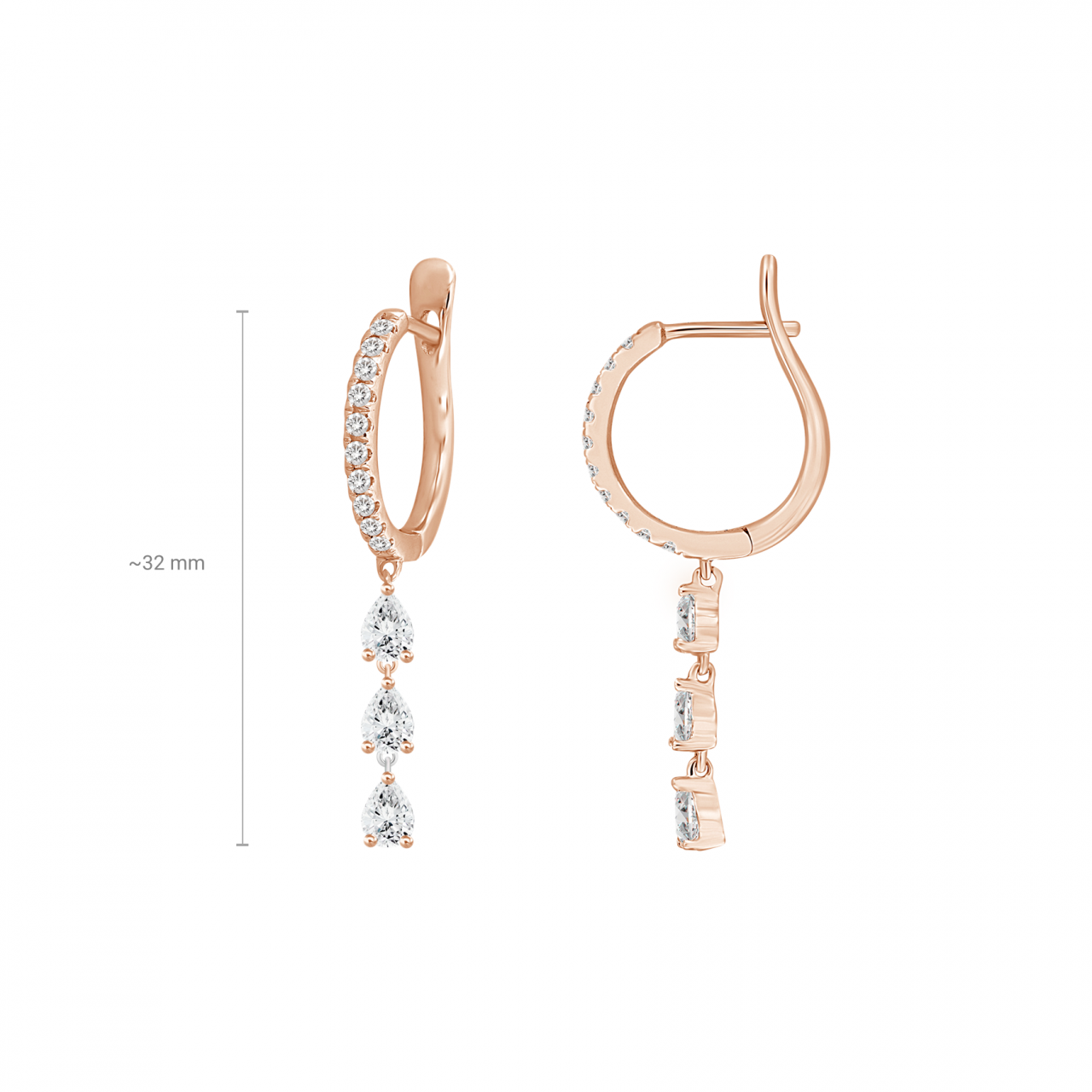 Pendientes de diamantes de amapola