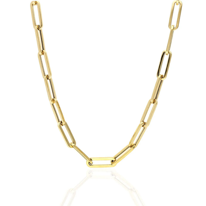 Irene Paper Clip Gold Necklace