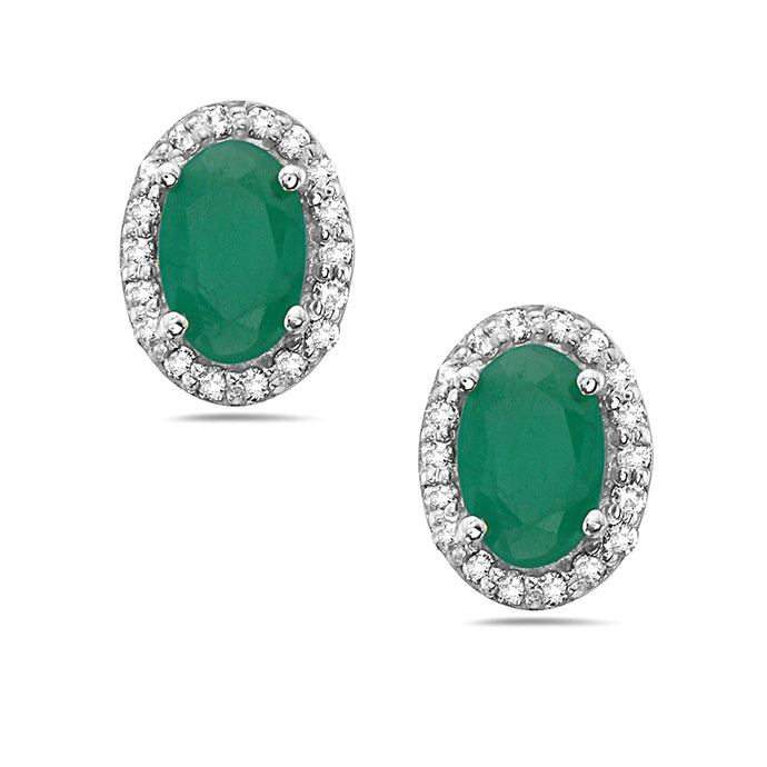 Portia Emerald Diamond Studs