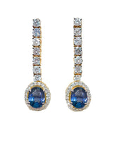 Load image into Gallery viewer, Royal Diamond Sapphire Earrings
