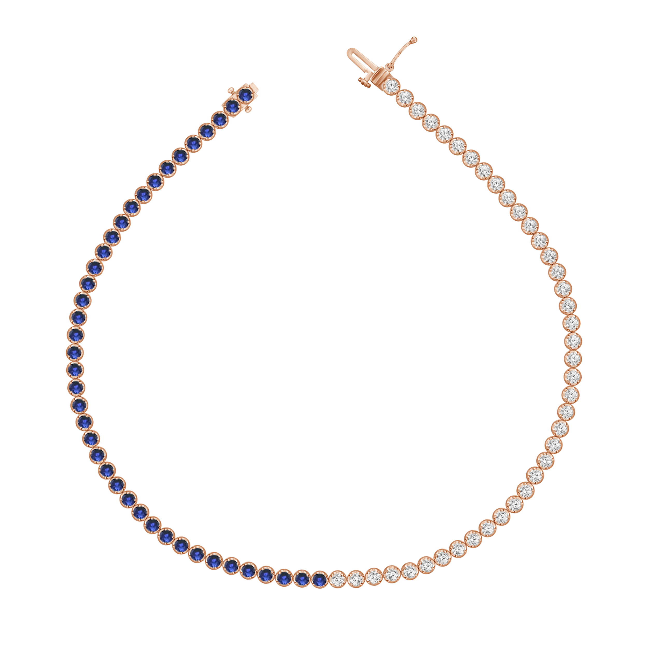 Ava Blue Sapphire Diamond Tennis Bracelet