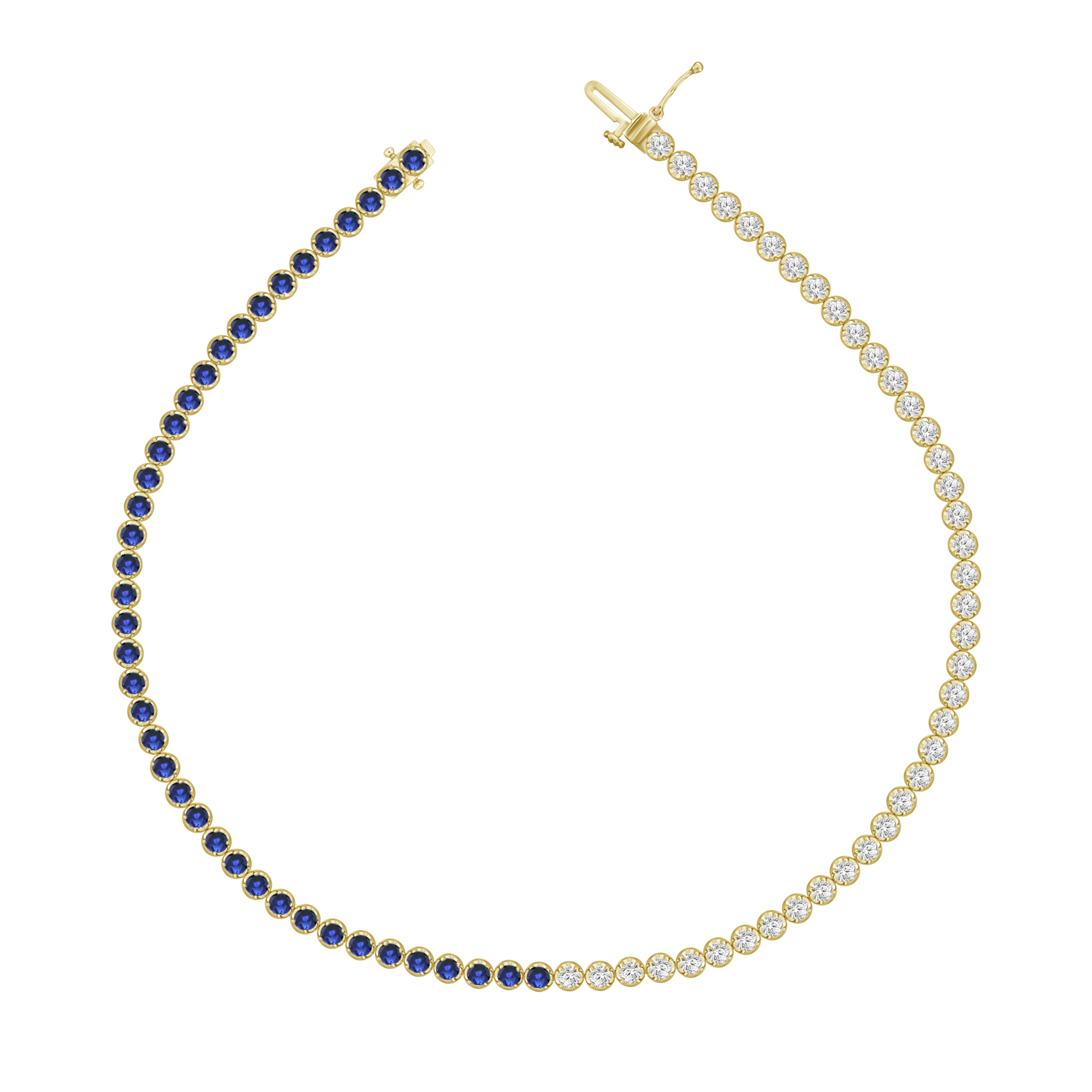 Ava Blue Sapphire Diamond Tennis Bracelet